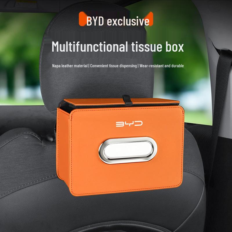 Tissue Box Holder for BYD Han, Tang, Qin Plus, Song Pro/MAX, Yuan EV - Pull-out Car Storage