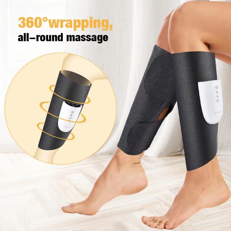 Cordless Rechargeable EMS Microcurrent Calf Massage Belt Heating Vibration Air Compression Leg Massager