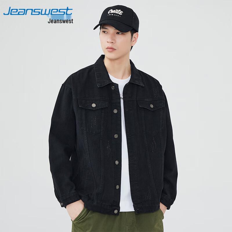JEANSWEST Men's 2025 Autumn Loose Fit Denim Jacket