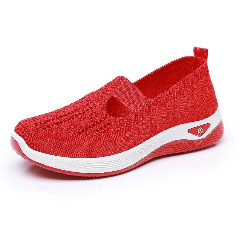 Women Breathable Walking Shoes Non-slip Soft Sole Shoe For Elderly Summer Casual Lightweight Shoes Middle-aged Female Flat Shoes