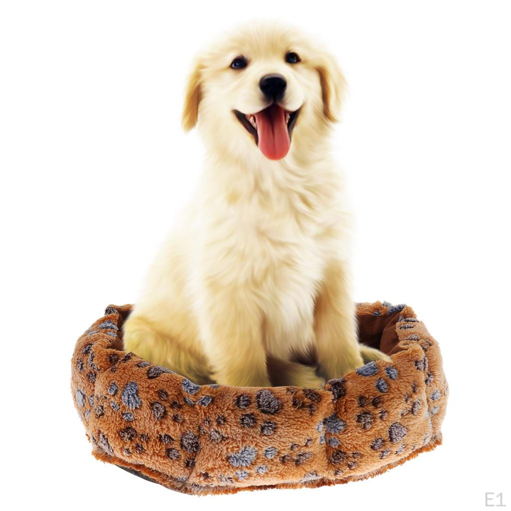 Pet Dog Puppy Cat Fleece Warm House Cushion Nest Mattenauflage Kennel Blanket ( Foorprint Decor )