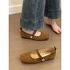 French Square Head Mary Jane Shoes 2025 New Gentle Flat Bottom Shallow Mouth Temperament Evening Single Shoes