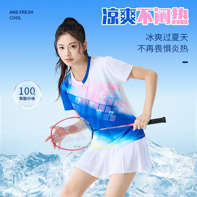 Womens Badminton Sport Set Quick-Dry Short Sleeve Top Skort Pants Training Competition Team Uniform