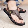 Fashion New Men Sandals High Quality Leather Casual Sandal Luxury Non Slip Outdoor Beach Shoes for Men Summer Sandalia Male Flip-flops