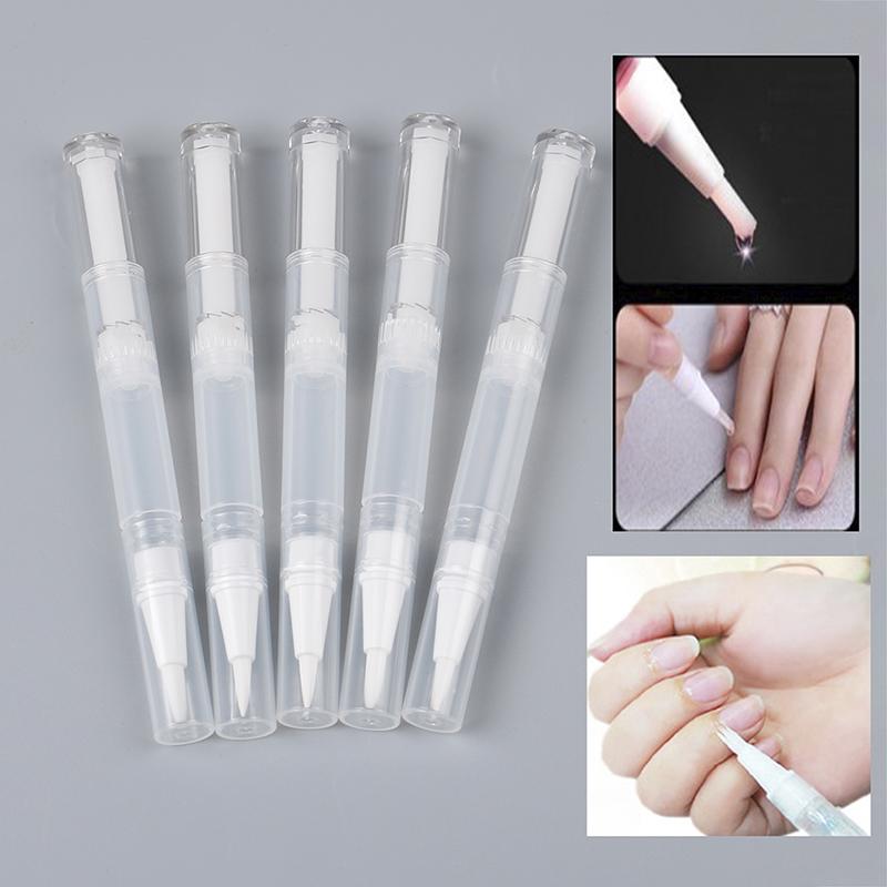 5Pcs 3Ml Travel Empty Twist Pen With Brush Cosmetic Container Nail Oil Lip Balm