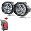 2Pcs LED Motorcycle Super Bright Light Waterproof Headlight With Switch Universal Scooter Fog Spotlight 6500K White Motorcycle DRL Lamp