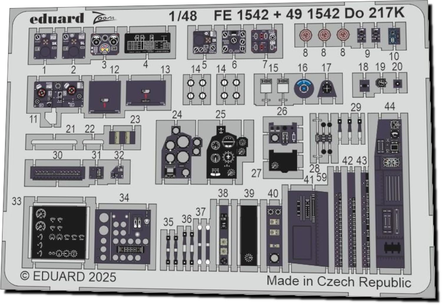 

Eduard 1/48 Do217K Zoom Etched Parts (for ICM) Plastic Model Kits EDUFE1542 (Airplane)