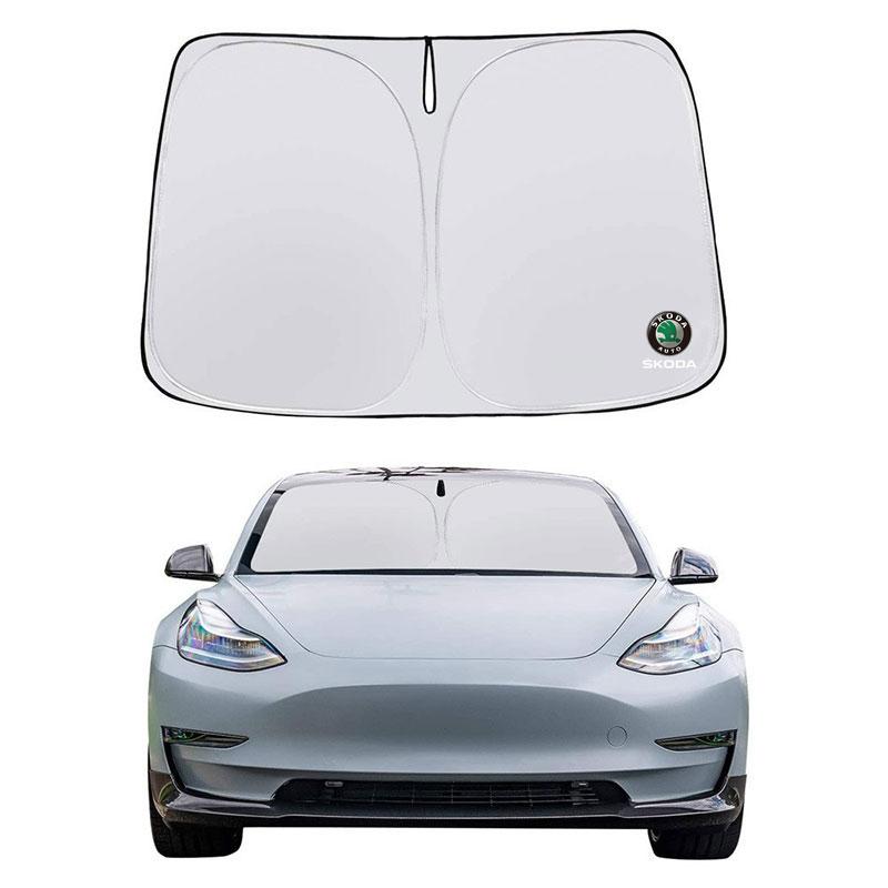NTHX6 Car Front Windshield Sunshade Summer Sun Protection Blocking For Skoda octavia 3 2 superb 3 kodiaq Fabia Kamiq Karoq Accessories