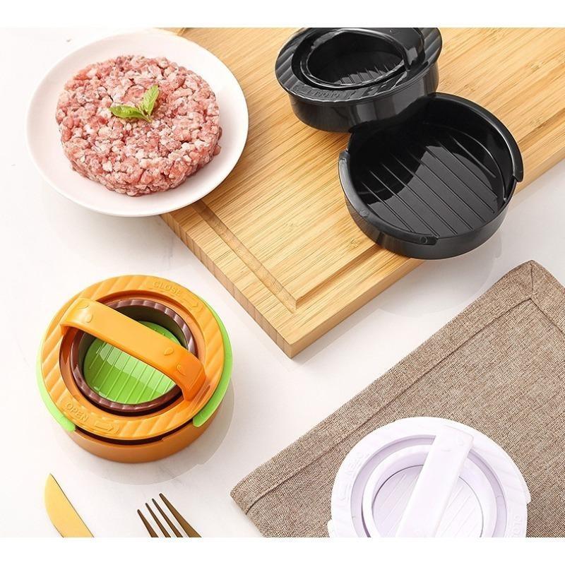Hamburger-Presse-Set - Runde Fleisch-Patty-Form mit Presse, Spatel & Schneider-Set, Perfekt für hausgemachte Burger, BBQ & Küchenkochen