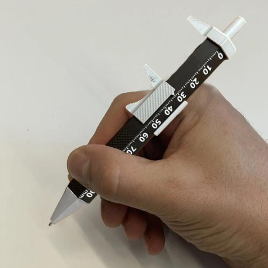 Vernier Caliper Ballpoint Pen 2-in-1 The Engineer Pen Portable Press Pen with Caliper Gifts for Dad Husband Grandpa Carpenter Woodworkers