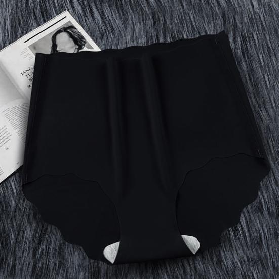 5 Pcs Women's Seamless Underwear High-Waisted No Show Stretchy Ice Silk Briefs Hipster Wavy Side Invisible Panties