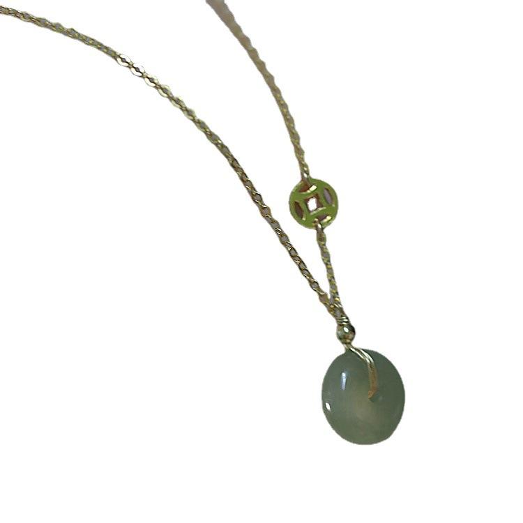 New Ping An Buckle Necklace, Women's Blessing Brand Clavicle Chain, Summer Light Luxury, Niche Design, and A Gift for Girlfriends