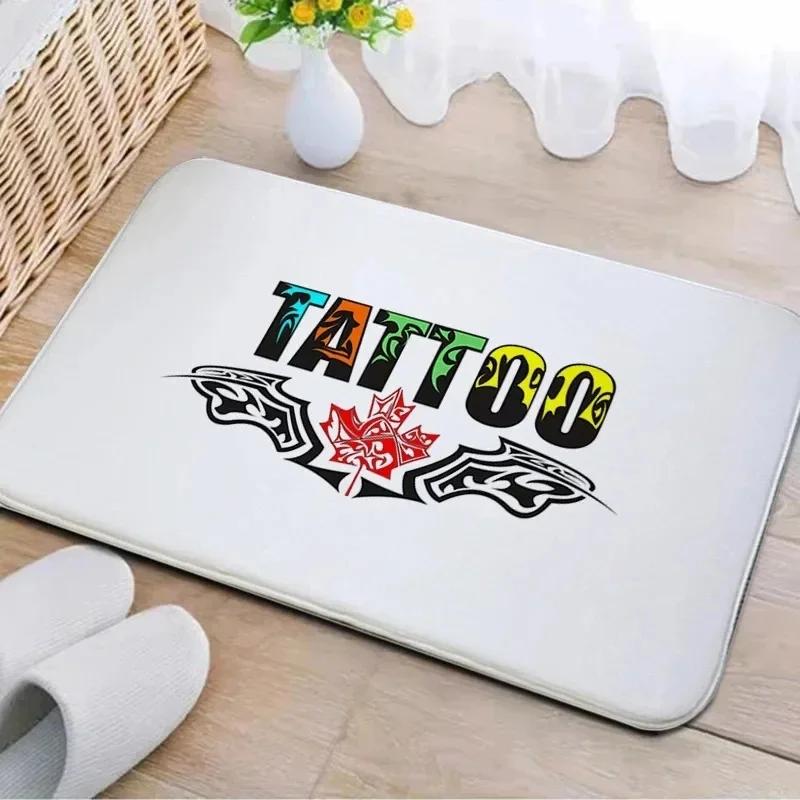 Tattoo Shop Mat Indoor Welcome Doormat Washable Living Room Bedroom Floormat Accessories Rug Non-slip Porch Entrance Carpet