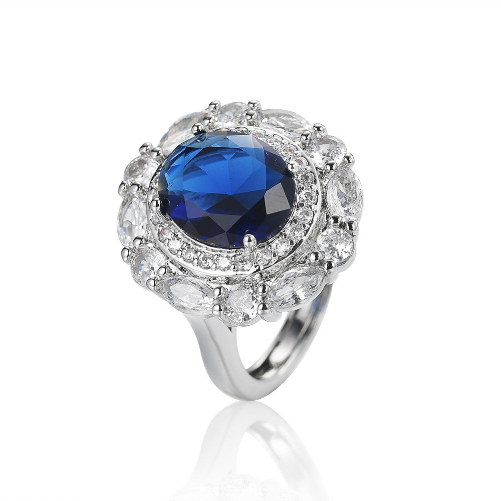 Hot European and American Style Temperament, Luxury Colored Treasure Ring, High-end Exaggerated Party Atmosphere, Ring Finger Ring