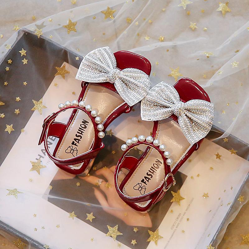 

Новые летние сандалии для девочек, Baby Girl Water Diamond, туфли на высоком каблуке для маленьких девочек Water Diamond, классная обувь для принцесс 27 красный