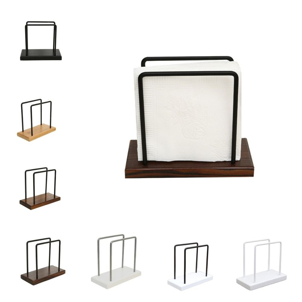 Standing Tissue Storage Rack Wooden Base Tissue Dispenser Stand Napkin Paper Holder Restaurant