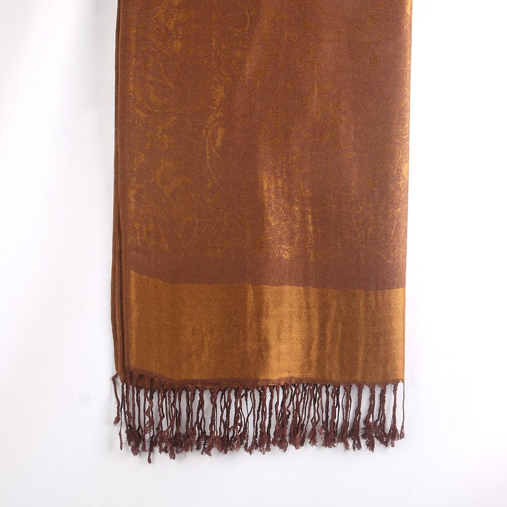 Ethnic Style Cotton Blend Long Scarf With Tassels For Winter And Autumn Wear Color A