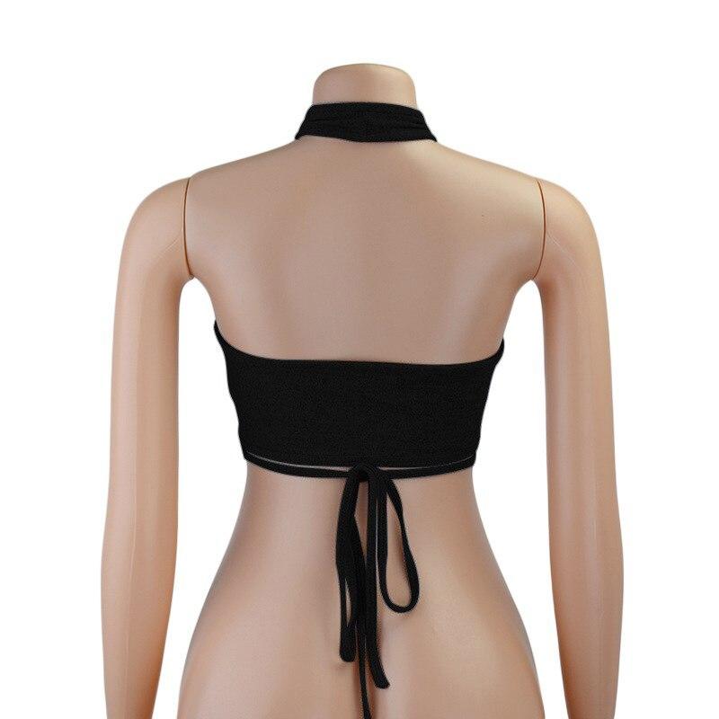 Top Corto Monocolore da Donna Y2k Sexy Senza Schiena Scollo all'Americana Senza Maniche Cut Out Benda Streetwear Abbigliamento Donna Maglietta Slim Fit 25760