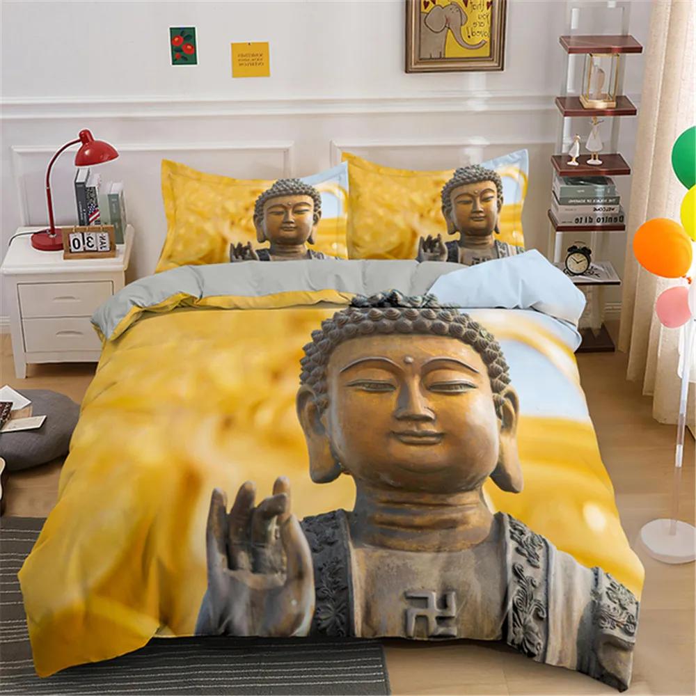 

Комплект постельного белья King Queen Size с изображением Будды в стиле бохо-мандала, красочный дизайн, Бог Ганеша, пододеяльник из полиэстера, индийский символ, покрывало для пододеяльника 70x133cm 2pcs