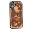 Bewood Wooden Case for iPhone 16 Plus, Wind Rose, Merbau