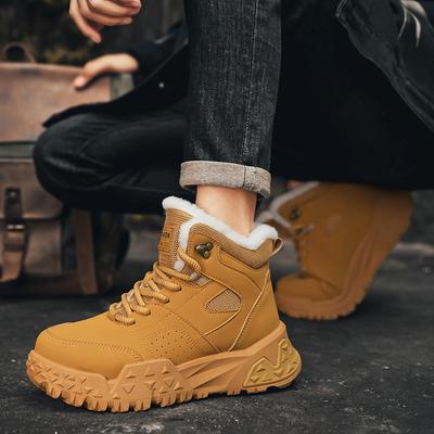 Stivaletti alla Caviglia Sportivi Trendy con Suola Spessa e Lacci Comodi Caldi Scarpe da Uomo Stivali Outdoor Autunno Inverno Retrò Scarpe da Lavoro