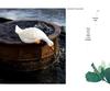 White Duck Pond Decoration with Fish - Resin Garden Ornament