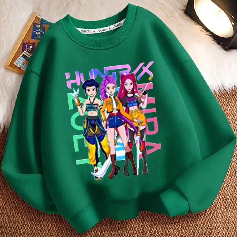 

Children s Trendy Witch Hunt Team Hoodies for Autumn and Winter, Casual Long-sleeved Round-neck Hoodies for Boys and Girls 160