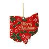 State Pride Christmas Ornaments Acrylic State Shaped Xmas Tree Hanging Decoration