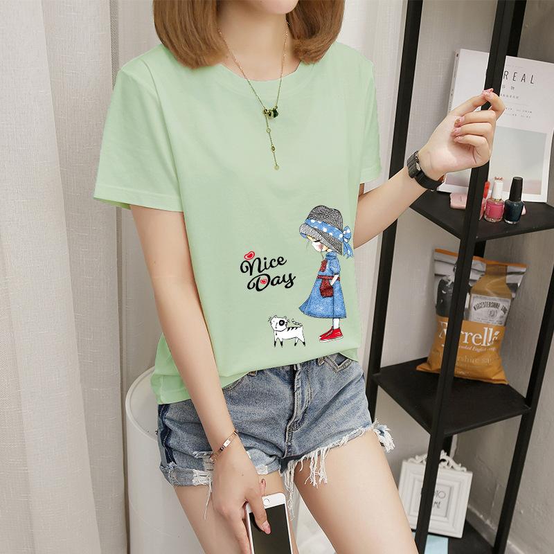 Women's short-sleeved t-shirt women's summer new Korean version cartoon student crew-neck bottoming shirt