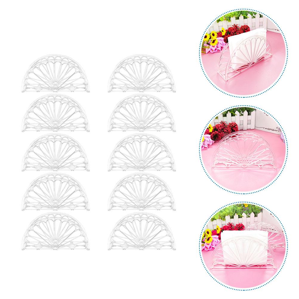 10 Pcs Tray Transparent -shaped Vertical Napkin Holder Paper Towel 10pcs for Table Acrylic Dispenser Home Bathroom