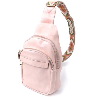 Kompakte Damentasche mit einem Schultergurt aus glattem Öko-Leder VINTAGE Bag 22766 Pink