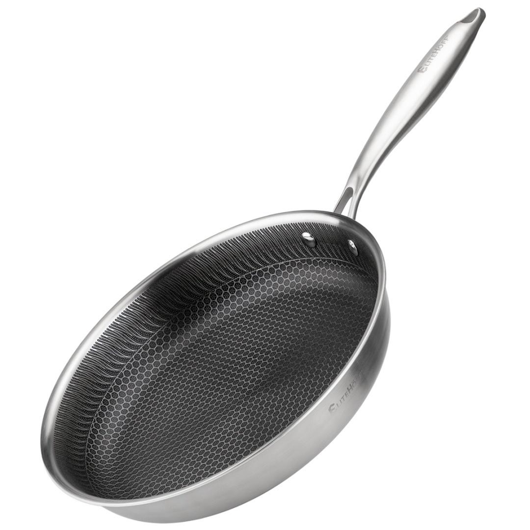 PATELNIA STALOWA 28cm Z POWŁOKĄ PLASTER MIODU E-7549