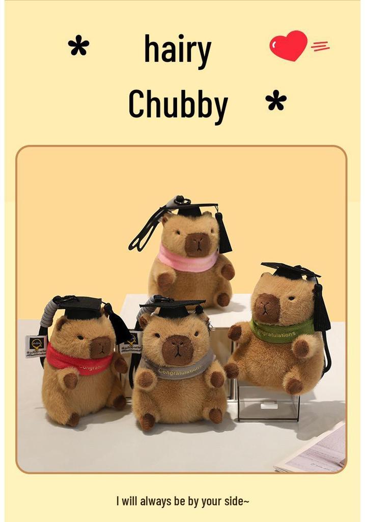 Capybara Doctor Doll Graduation Pendant Keychain - Capybara Ornament Gift