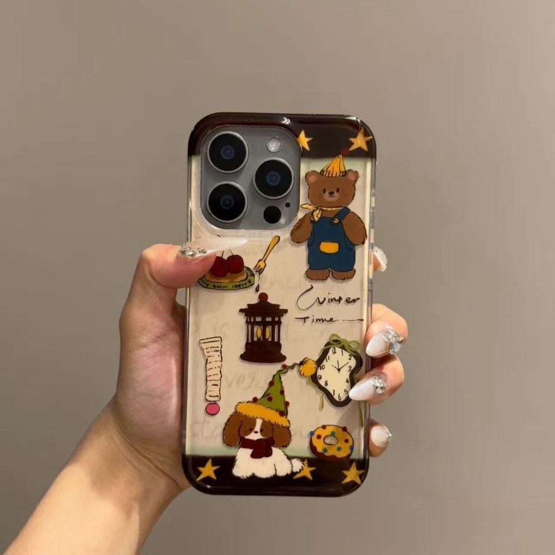 

Little Bear Alarm Clock Case for iPhone 13-17 Pro Max, iPhone 15/16 Pro iPhone 17 Air