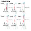 120Pcs/60Pcs Cast Jig Assist Hook High Carbon Steel Jig Head Hook Barbed Single Jigging Lure With Feather For Bass