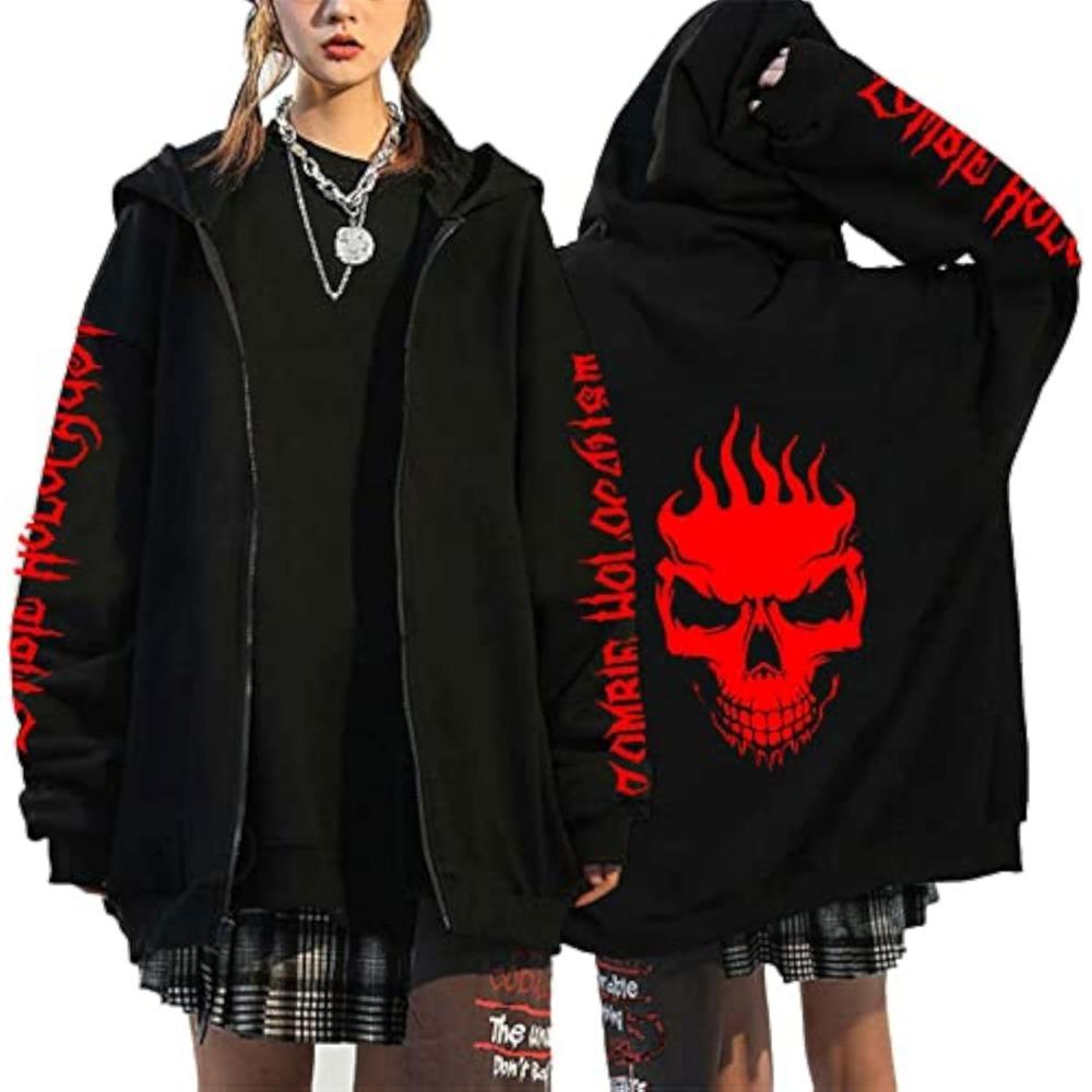 

Horror Manga Zip Up Hoodie Junji Ito Women Men Manga Gothic Harajuku Pullover Tops S