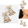 Crystal Trendy Geometric Bell Earrings Alloy Material For Fashionable Women