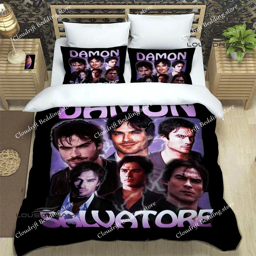 The Vampire Diaries Damon Salvatore Bedding Sets Exquisite Bed Supplies Set Duvet Cover Bed Comforter Set Bedding Birthday Gift