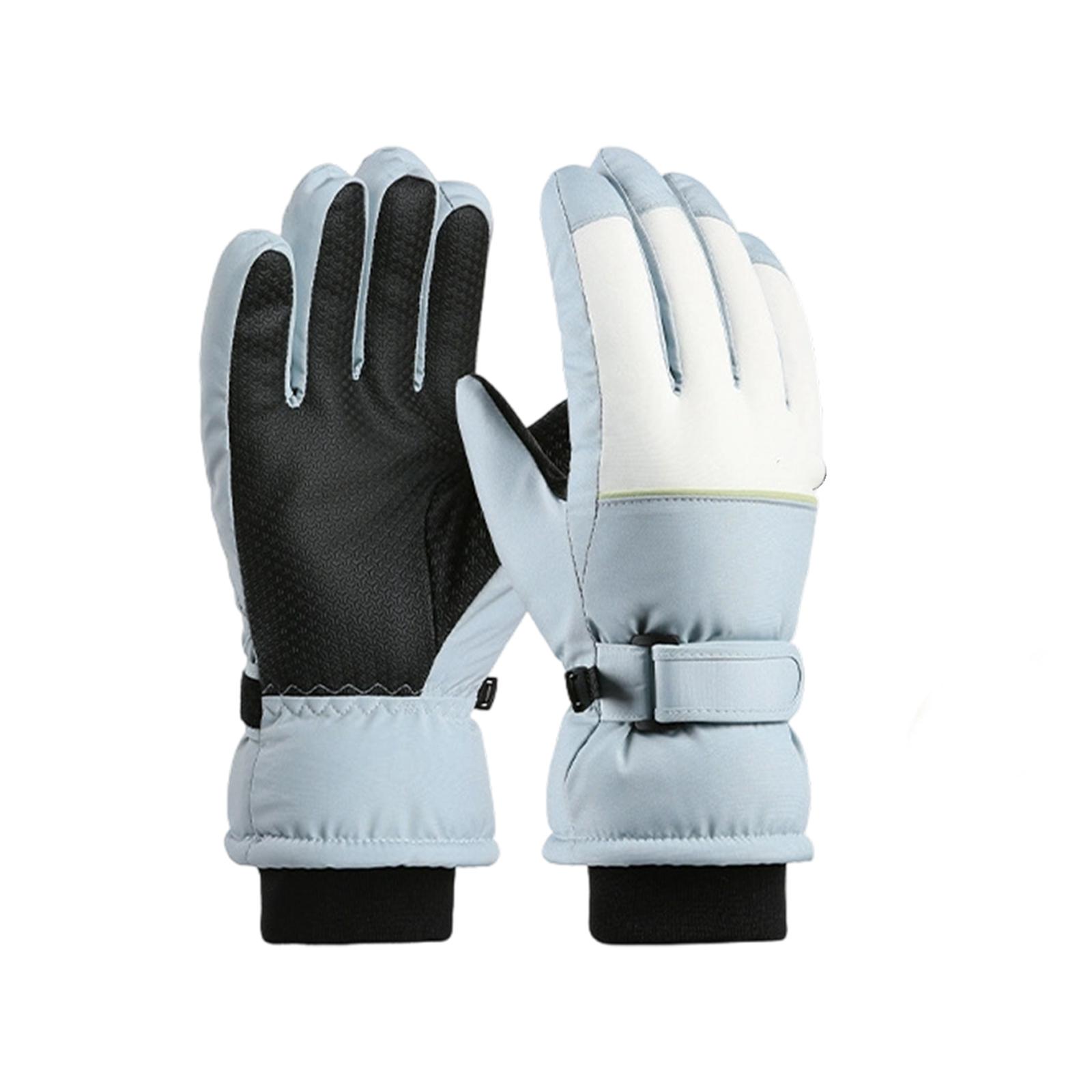 

Waterproof Ski Gloves with Antislip Palms and Thickened Lined for Children Cold Weather Gloves for Outdoor Activity 15 светло-синий