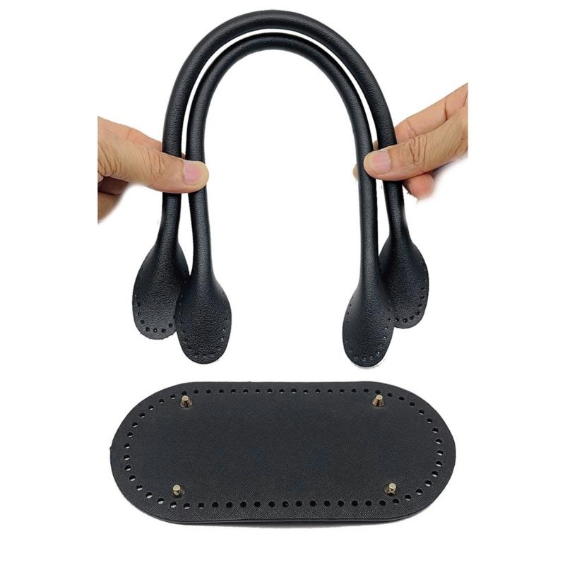 Handbag Shoulder Bag Bottom Shaper Pad & Hand-Strap Handle Set Leather Tote Bag Woven Bag DIY Accessory for Women Girl
