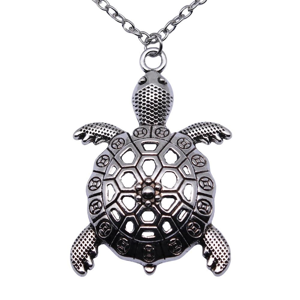 Sea Turtle Pendant Necklace Ocean Beach Nautical Theme Jewelry 45cm or 70cm long chain