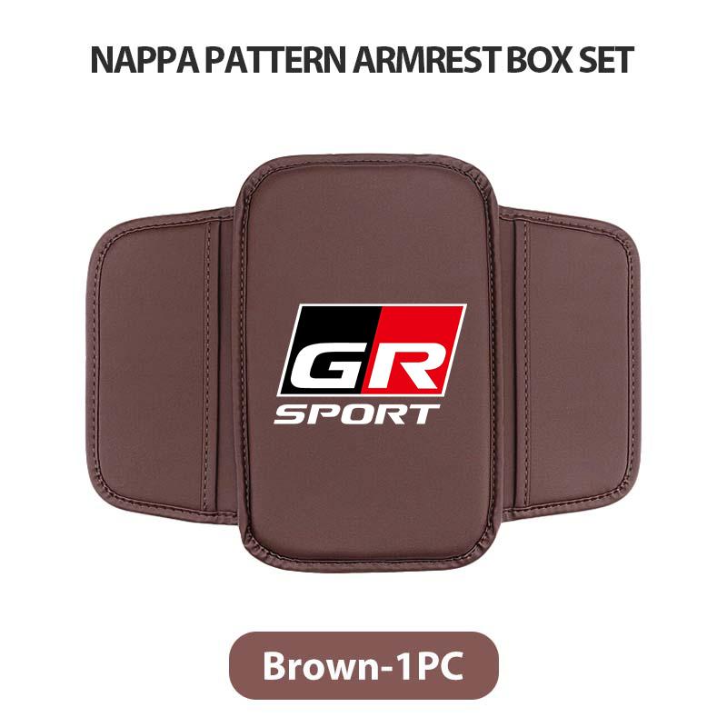 For Toyota Leather Car Armrest Box Cushion Side Storage Pocket Protector Cover GR Sport Crown RAV4 Yaris Land Cruiser Corolla