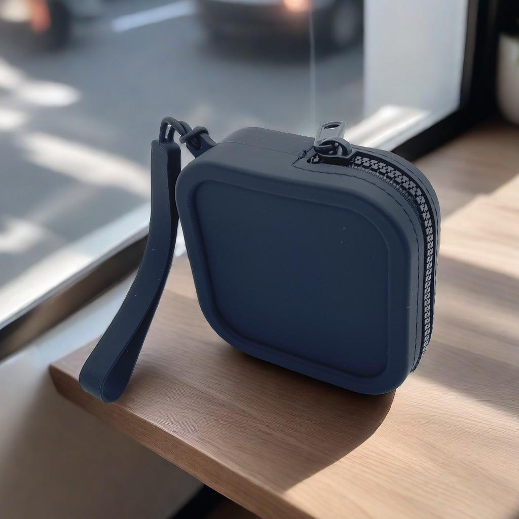 Solide, runde, quadratische Münzbeutel aus Silikon, weich, klein, Designer-Reißverschluss, Münzgeldbörse, Mini-Geldbörse, Beutel, Aufbewahrungsbeutel für Ohrringe und Kopfhörer