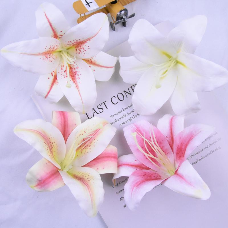 20 Stück Künstliche Lilienblütenköpfe 3D-Druck Real Touch Lilienköpfe für DIY Blumendekoration