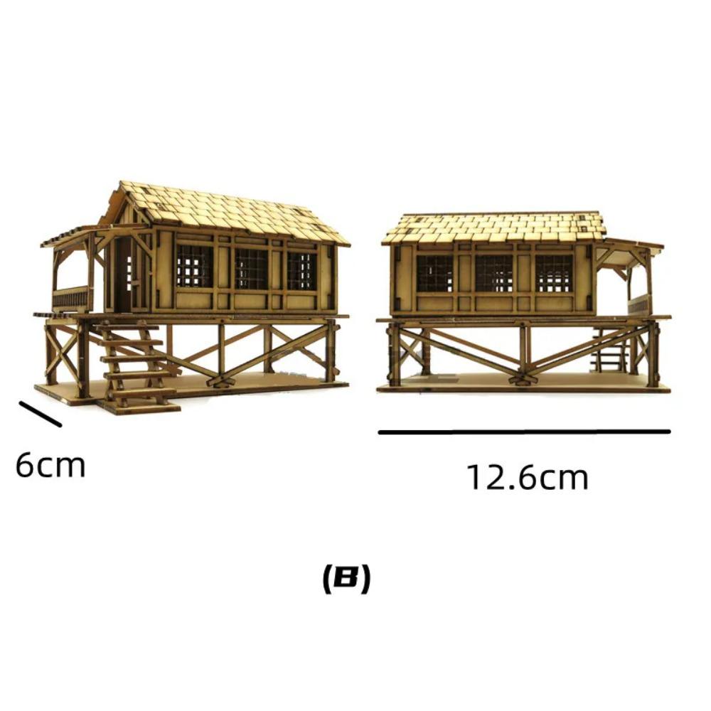 1/72 Holz-Bausatz Südostasien Haus Tempel Naher Osten Konstruktion Puzzle Modellbausatz für DIY Handgemachte Szene