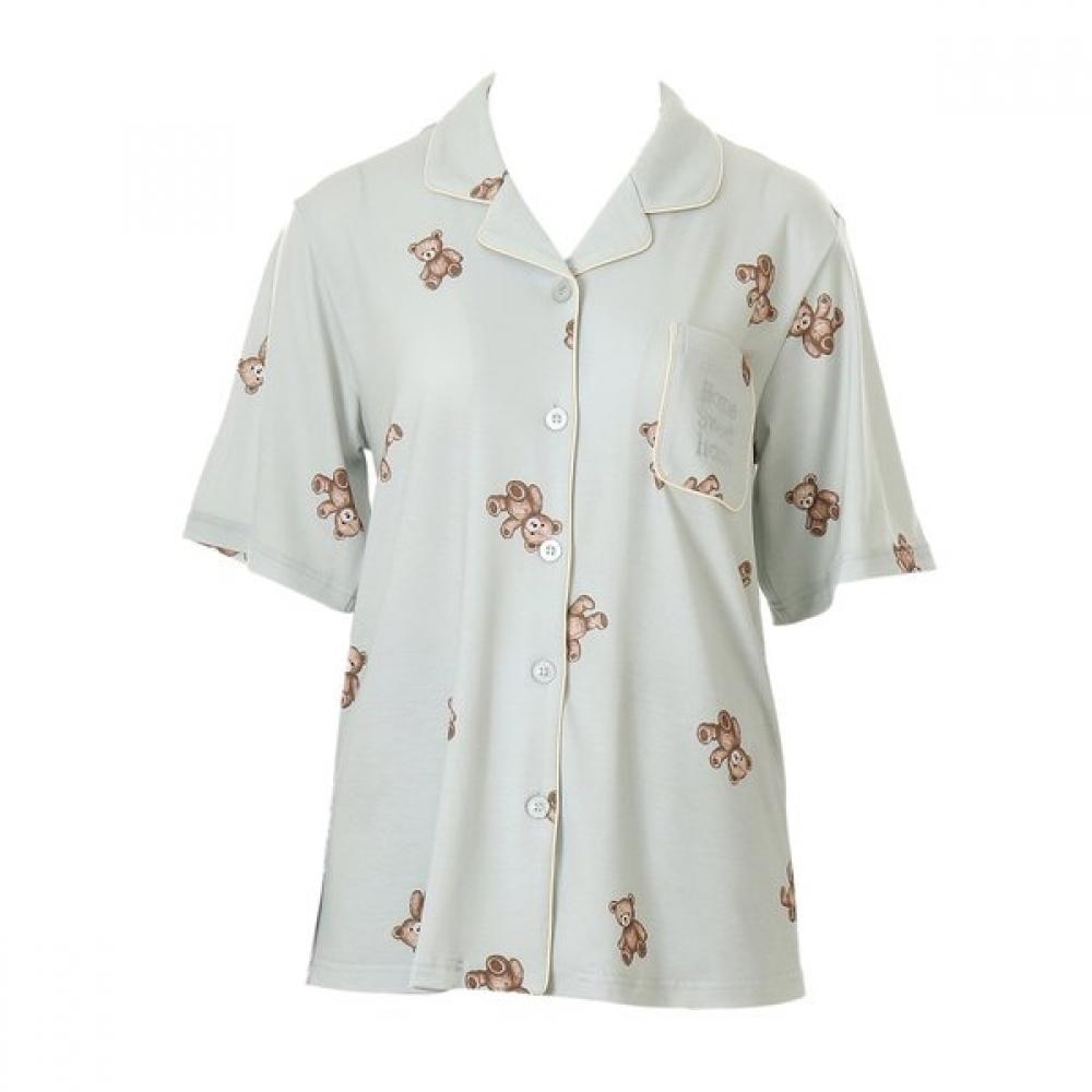 

VenuS Women S Pajama Top Bear Print Poly Span material[vevS119w] GR/100