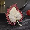 1pc Chic Maple Leaves Brooch for Women Men Rhinestone Plant Brooches Pins Jewelry Trendy Accessories Gifts