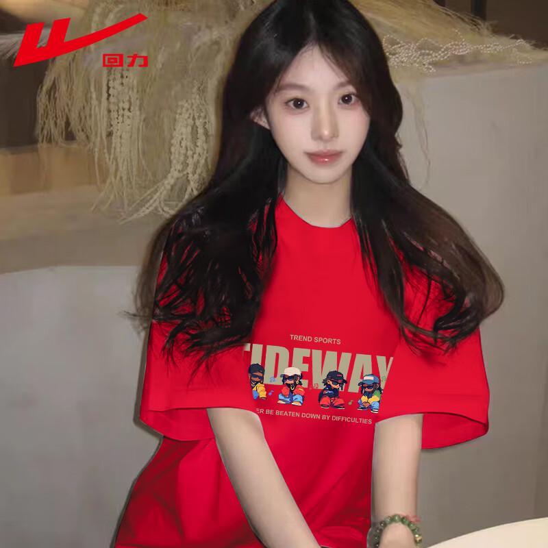 Warrior Women s Round Neck Pure Cotton Summer T-Shirt with Cartoon Print L