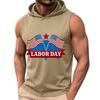 Men's Sleeveless Hoodie Casual Tank Top Muscle Shirt Lightweight Summer Workout Fitness Gym Apparel with Graphic Print
