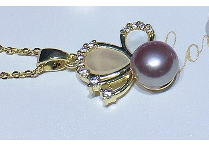 Elegant Summer Korean Style Butterfly Shell Freshwater Pearl Pendant Set for Women (8-9mm), 3-Piece